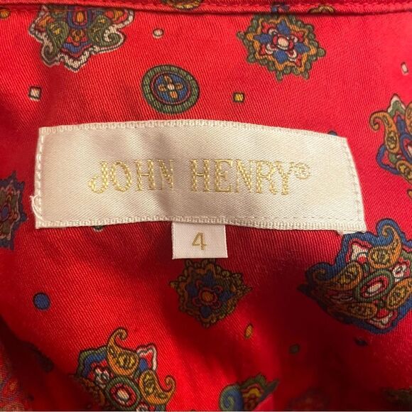Vintage John Henry Pleated Button Up Shirt - Picture 4 of 5